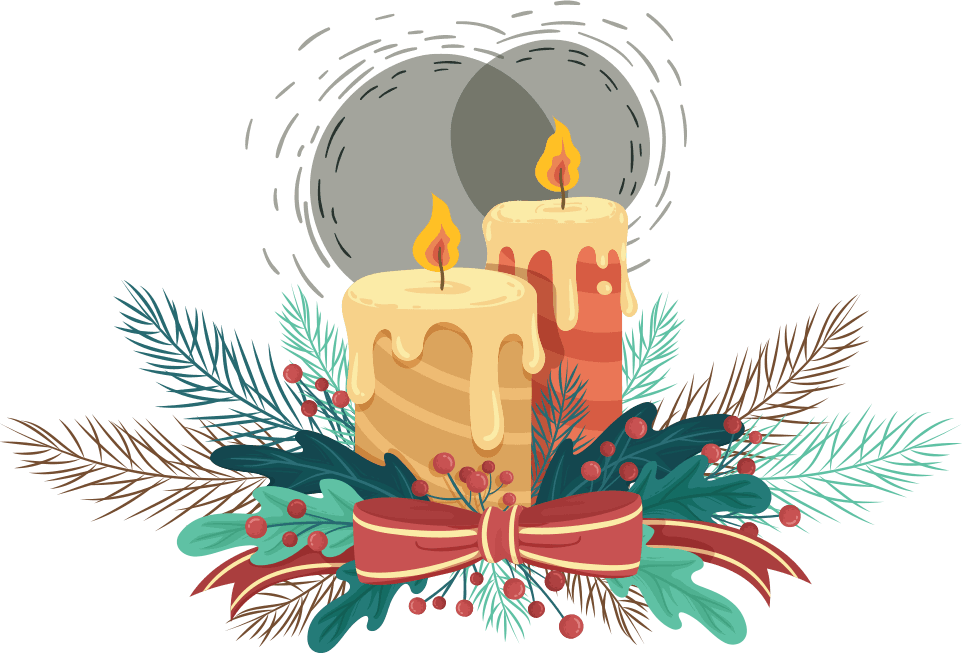 Advent candles with a ribbon